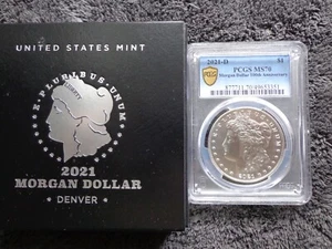 2021-D Morgan Silver Dollar 100th Anniversary - PCGS MS 70 - Gold Shield - Picture 1 of 7