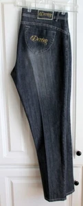 Womens Plus Sz 20W Dereon Distressed Gray Black Denim Jeans - Picture 1 of 6