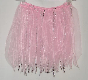 Pink Ribbons Silver Beads Tutu Skirt Ballet Dance Costume Dress Up One Sz Child - Picture 1 of 3