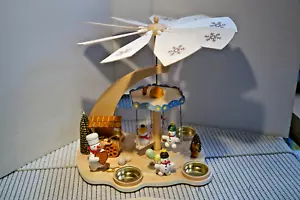 Teelicht Pyramide Schneemann Karussell Volkskunst Zenker Erzgebirge NEU / OVP - Bild 1 von 23