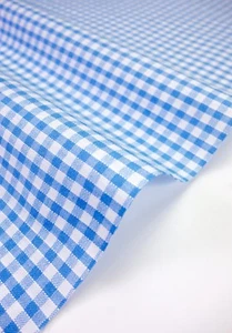 Tela de polialgodón azul gingham 1/8"" 3 mm material a cuadros 112 cm 44"" de ancho - Imagen 1 de 2
