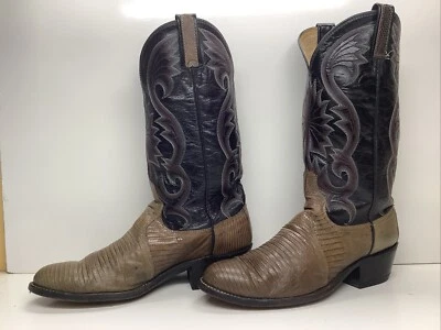 BOTAS VAQUERAS DE COLECCIÓN PARA HOMBRE DAN POST PIEL DE LAGARTO VERDOSAS TALLA 9 D Foto 1 de 4