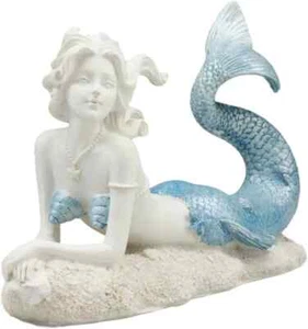 Ebros schöne Ozeangöttin Celeste blau schwanzig Meerjungfrau Statue 8 lang entspannend - Bild 1 von 6