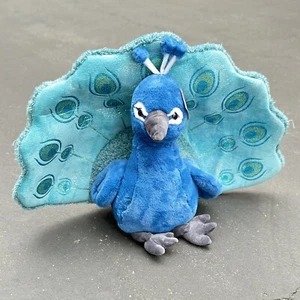 Peacock Plush Blue Sparkle Stuffed Toy Animal Bird Valentine's Day New with Tags - Picture 1 of 11