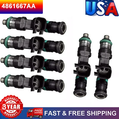 Set of 6 Fuel Injectors for Dodge Grand Caravan 3.3L V6 & 3.8L V6 2008 2009 2010 - Imagem 1 de 4