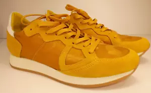 PHILIPPE MODEL Italy Monaco Yellow Camo Leather Fabric Mens Sneakers Shoes Sz. 9 - Picture 1 of 20