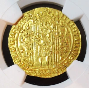 France Orange. Raymond IV gold Franc à Pied ND (1335-1393) AU Details NGC. - Picture 1 of 4