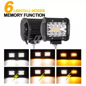 Auxbeam 4" 120W Dual Color LED Work Light Bar Offroad Driving Boat 4WD SUV ATV - Bild 1 von 12