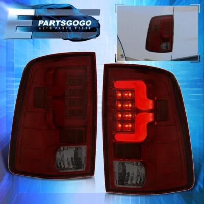 For 09-18 Dodge Ram 1500 / 10-18 2500 3500 Red Smoke Tube LED Tail Lights Lamps - Image 1 of 4