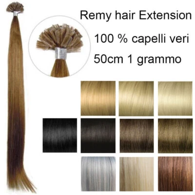 GIRARDI 50 EXTENSION CIOCCHE 1 gr CHERATINA 53cm Remy hair capelli umani VERI 100%