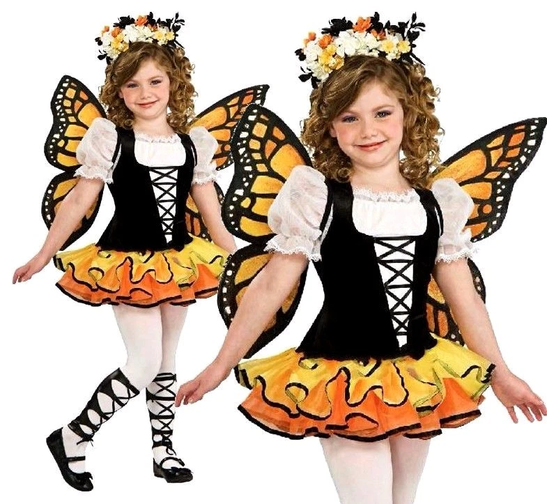 Niñas DULCE MARIPOSA MONARCA Naturaleza Hadas Libro Día de la Semana Vestido Elegante Disfraz Niño Foto 1 de 1