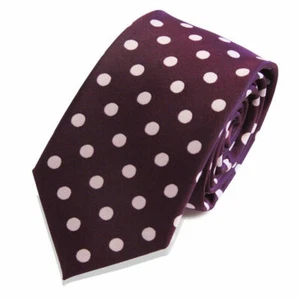 SpotLight Hosiery Men's Necktie,POLKA DOTS,Purple/White CNTIE101,100% Polyester - Picture 1 of 1