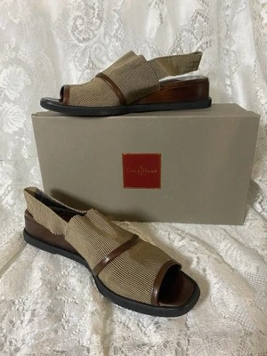 Sandalias estrechas para mujer Cole Haan Laila 8,5AA marrón tostado país Italia con cordones Foto 1 de 4