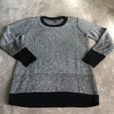 Мужской серый черный свитер Kenneth Cole NY с круглым вырезом размер M вискоза шерстяная смесь - Изображение 1 из 4