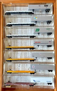 MICRO-TRAINS N SCALE FLATCAR, 60 FOOT,TOFC WITH VAN TRAILER - SEE DETAILS PLEASE - Picture 1 of 1