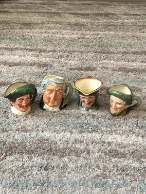 Lot of (4) Vintage Royal Doulton 3-1/4" - 3-3/4" Character Toby Mug Jugs - Image 1 of 4