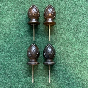 4 Vintage große Holz Eichel Möbel Endstücke 4" hoch + Schaft kostenloser Versand - Bild 1 von 4