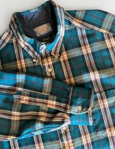 Vintage Pendleton Herren Hemd 100% Wolle L/S türkisblau, lila Größe 1X hat Mängel - Bild 1 von 7