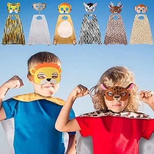 Jungle Animal Costume Children's Day Performance Masks and Capes Costumes - Picture 1 of 15