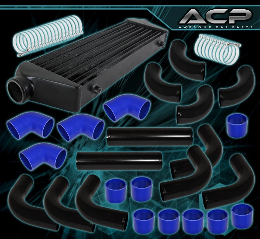 28"X7"X2.75" Front Mount Intercooler Set+ 2.5" T6061 Aluminum Pipe Piping Kit Foto 1 de 3