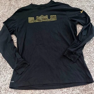 Nike LeBron James Dri-FIT Langarm T-Shirt Schwarz Gold Basketball XL - Bild 1 von 9