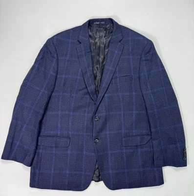Abrigo deportivo Ralph Lauren 48R Blazer para hombre 100 % lana azul pata de gallo carrera Foto 1 de 4