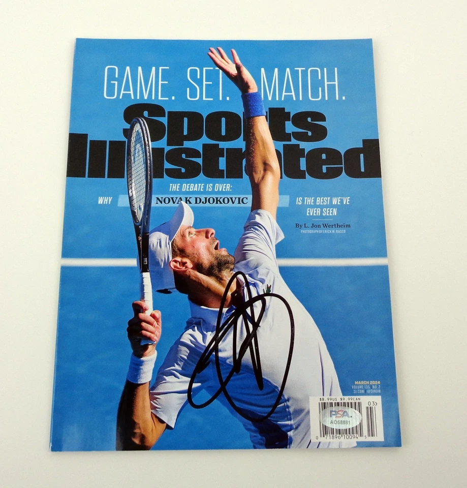 Novak Djokovic Tennis Signed Autograph Sports Illustrated Magazine PSA/DNA COA - Image 1 of 1