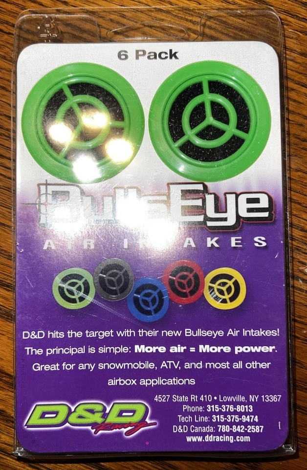 D&D Racing Bulls Eye Air Intake vents 6 pack (Green) Arctic Cat Thundercat F6 F7 - Image 1 of 2