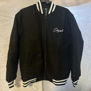 Staple Pigeon Bomber Black Varsity Wool Jacket Nwt XXl 2XL - Picture 1 of 4