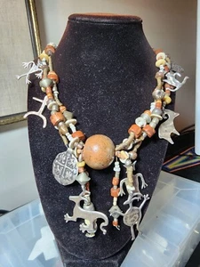 Triple Strand Of Mummy's Bundle Necklace By Doug & Mary Hancock - Picture 1 of 9