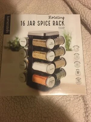 M. Kamenstein 5192795 16-Jar Plaza Spice Rack Stainless / Black  New / In Box - Image 1 of 2
