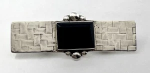 Sterling Silber 925 schwarzer Onyx Stab Brosche Art Deco 10 Gramm - Bild 1 von 8