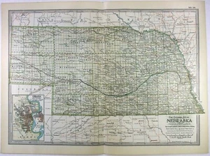 Nebraska - Original 1902 Map by The Century Company - Picture 1 of 3