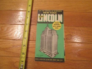 New York City Hotel Lincoln NY 1400 habitaciones Midtown 1937 folleto de viaje vintage - Imagen 1 de 4