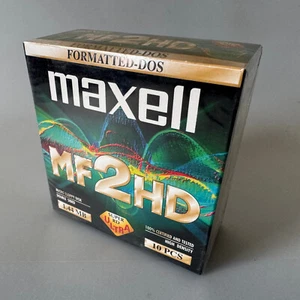 10 disquettes MAXELL MF2HD 3,5" 1,44 Mo DOS formatées Super RD - NEUF - Photo 1/3