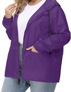 Avoogue Plus Size Raincoat Women Waterproof Rain Jacket Packable Outdoor 2XL - Picture 1 of 12
