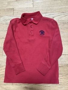 Dennis Uniforms Primrose School Uniform Long Sleeve Pique Polo Shirt Red YXS 5-6 - Picture 1 of 5