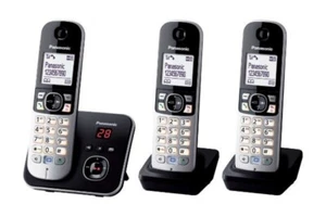 Panasonic KX-TG6823GB DECT-Schnurlostelefon mit Anrufbeantworter (3 Mobilteile, - Zdjęcie 1 z 2