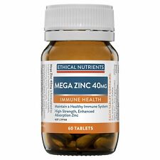 Ethical Nutrients - Mega Zinc 40mg Immune Health 60 Tablets Vitamin