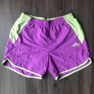 NORTH FACE Shorts Girl’s Size XL Purple Green Athletic Running Lightweight - Picture 1 of 6