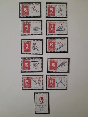 FRANCE - 11 MINT STAMPS ALBERTVILLE'92 WINTER OLIMPIC - Image 1 of 4