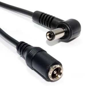 Cable de extensión CCTV enchufe macho enchufe hembra enchufe de alimentación de CC en ángulo recto de 5,5 x 2,5 mm - Imagen 1 de 18