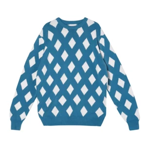 Maglione golf Bogey ragazzo blu bianco maglia diamantata uomo US Large - Foto 1 di 8