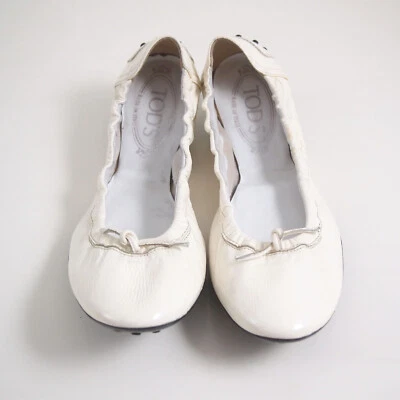 TOD's Ballet Flats Ivory Patent Leather Womens Shoe Size EU 37 US 7 - Image 1 of 4