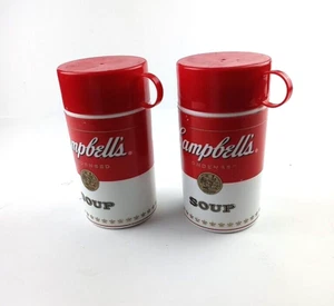 Set of 2 Campbells Soup Thermos - 2010 Made in China 11.5 Ounces, 7Inches Tall - Picture 1 of 5