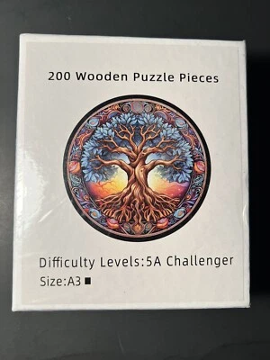 Hermoso rompecabezas circular de madera de 200 piezas A3 Tree of Life 5A Challenger Foto 1 de 2