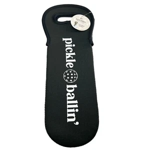 Pickle Ballin’ Insulated Neoprene Wine Gift Bag / Pickleball Ball Bag Holds 4 - Picture 1 of 5