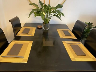 6 Placemats, прямоугольный золотой стол подушечки, скандинавский стиль однотонный стол - Изображение 1 из 4