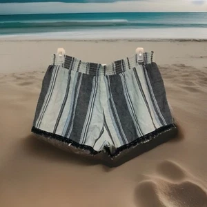 Pantalones Cortos de Playa Vanilla Star Para Mujer a Rayas XXL Azul Nube Tiro Regular Lino Nuevos - Imagen 1 de 18