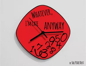 Whatever I'm Late sowieso / oval rot - Wanduhr - Bild 1 von 4